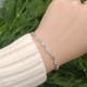 925 Sterling Silver Tear Bracelet - White Zircon