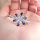 925 Sterling Silver Colorec Snow Flake Bracelet - Multi Colored Bracelet