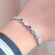 925 Sterling Silver Colored Zircon Bracelet - Multi Colored Bracelet