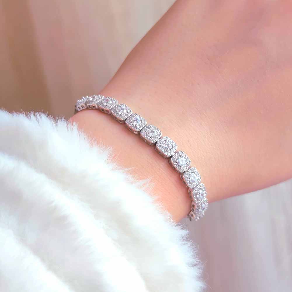 925 Sterling Silver High Quality White Zİrcon's Bracelet - White Zircon