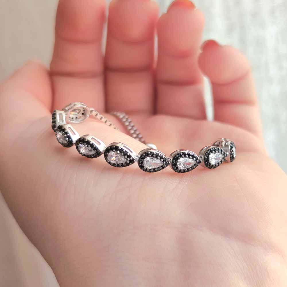 925 Sterling Silver Bracelet Cubic Zircon Bracelet - White Zircon