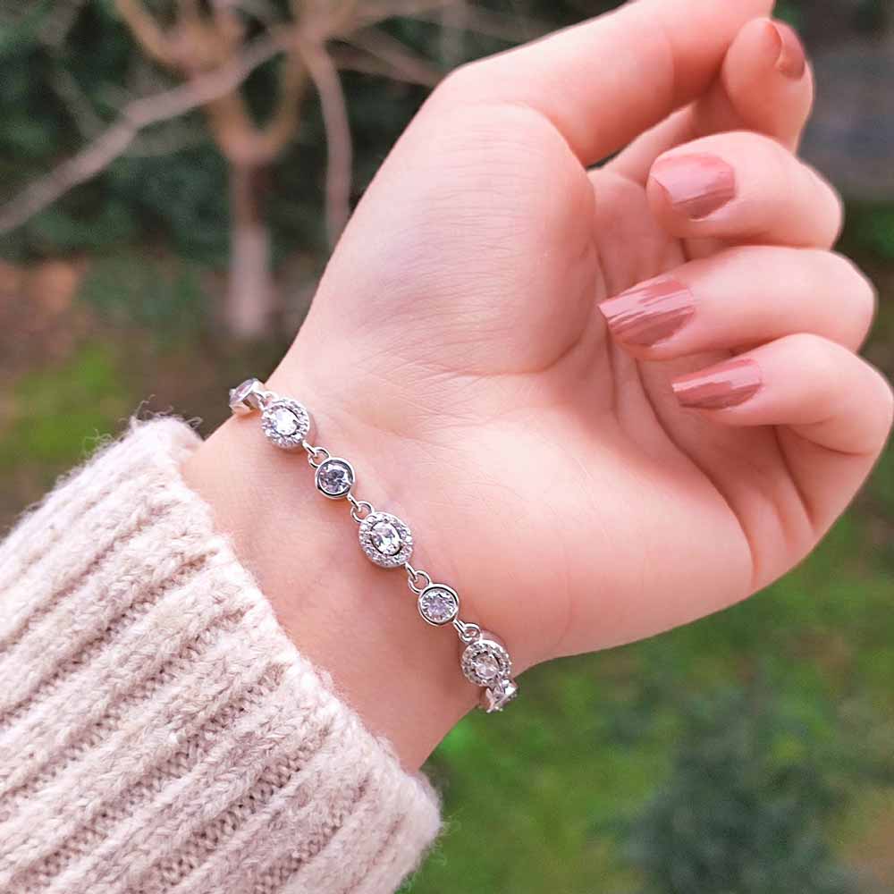 925 Sterling Silver Bracelet - White Zircon