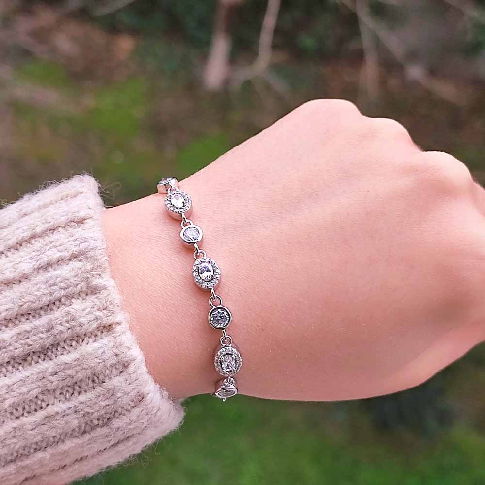 925 Sterling Silver Bracelet - White Zircon