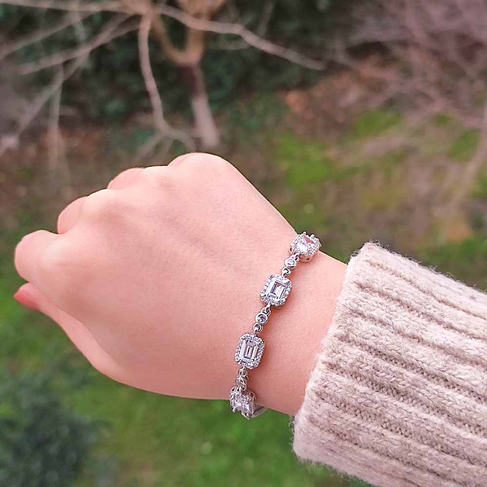 925 Sterling Silver Bracelet - White Zircon