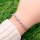 925 Sterling Silver baguette Bracelet - White Zircon