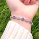 925 Sterling Silver Balls Bracelet - White Colored Zircon