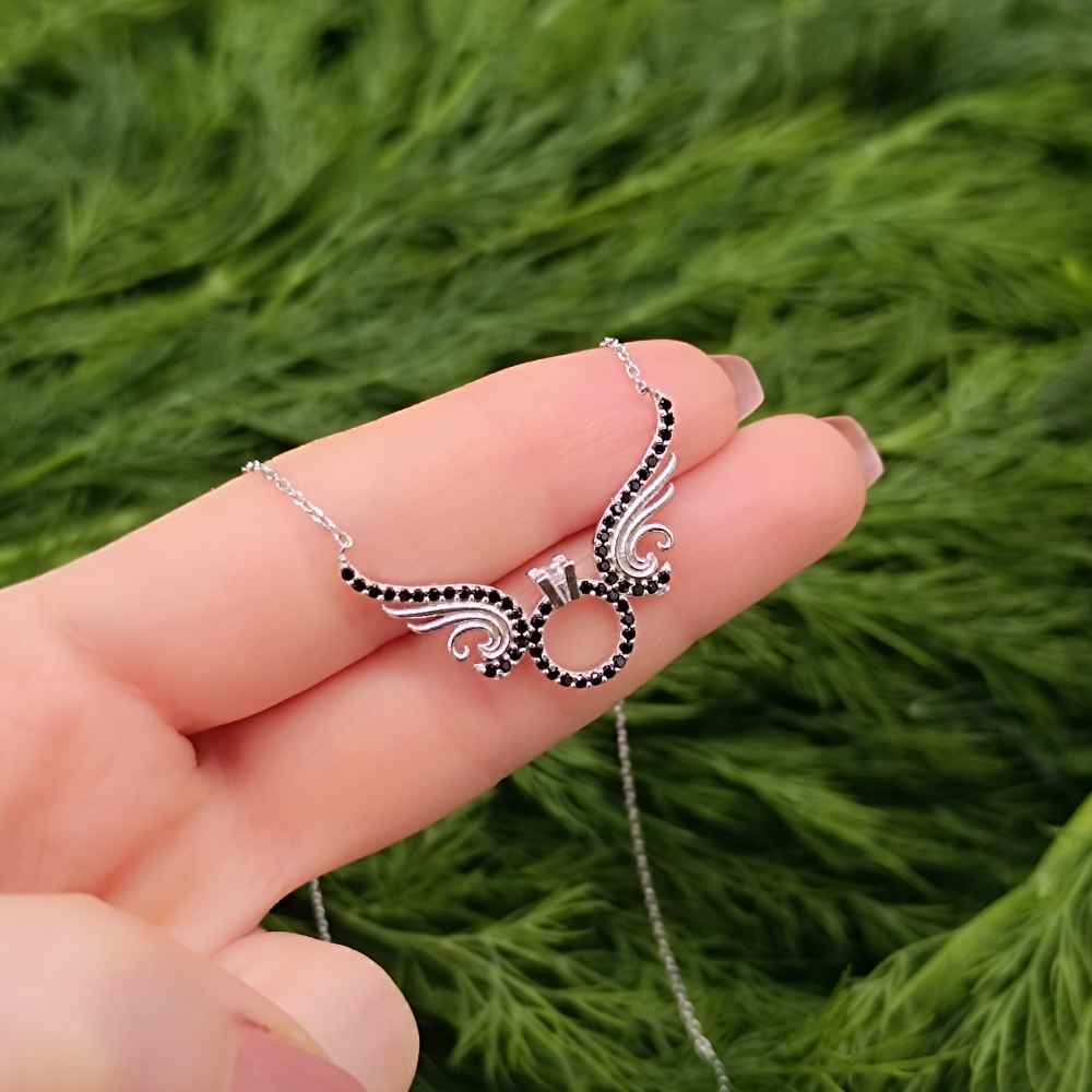 925 Sterling Silver Ring Wing Necklace - Whıte Cubic Zircon