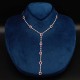 925 Sterling Silver Luxury baguette Necklace - Red Cubic Zircon