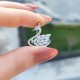 925 Sterling Silver Geese Baguette Necklace - White Zircon