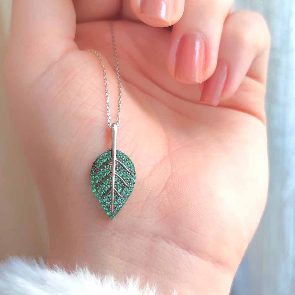 925 Sterling Silver Tree Leaves Necklace