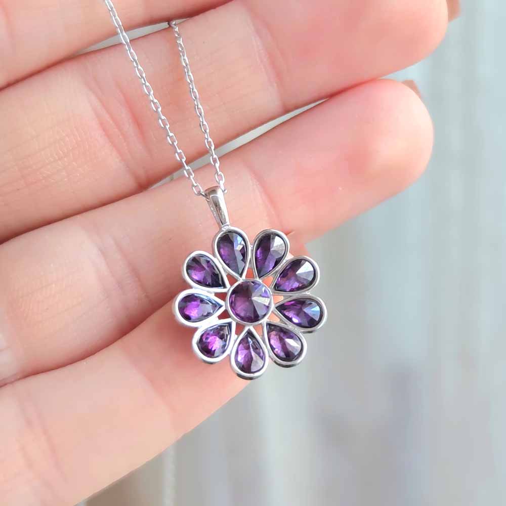 925 Sterling Silver Rose Shape Necklace