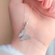 925 Sterling Silver Romantic Dancing Butterfly Necklace - White Zircon