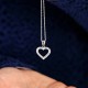 925 Sterling Silver Heart Necklace - White Zircon