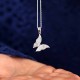 925 Sterling Silver Romantic Dancing Butterfly Necklace - White Zircon