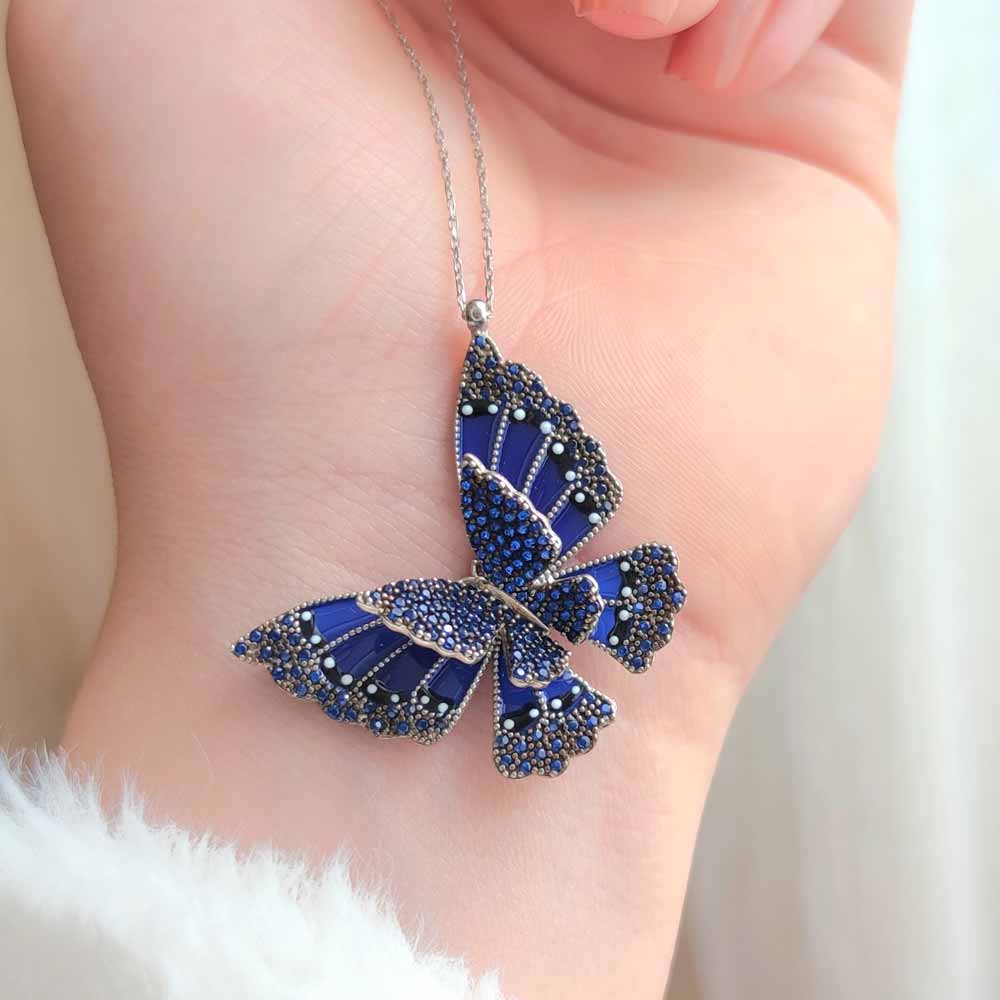 925 Sterling Silver Romantic Butterfly Necklace