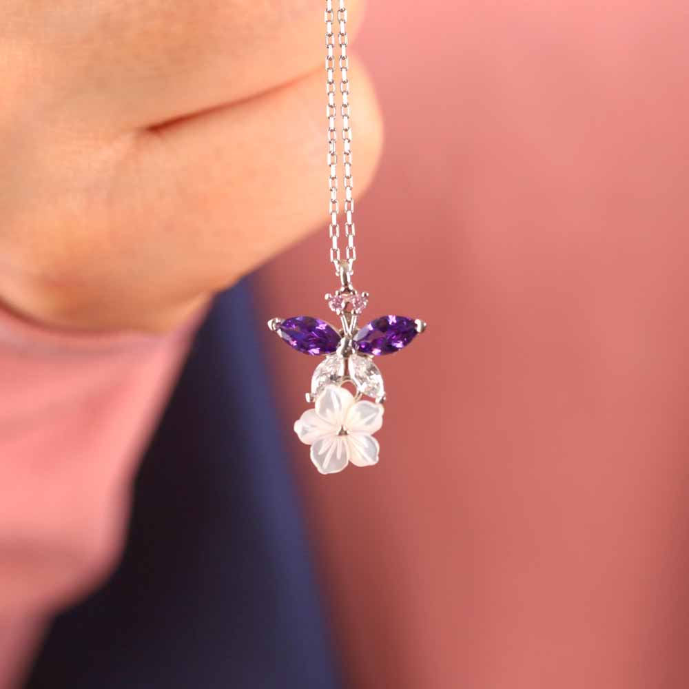 925 Sterling Silver Mor Rose Necklace