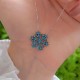 925 Sterling Silver Colored Snow Flake Necklace - colored Zircon