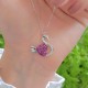 925 Sterling Silver Duck & Heart Necklace - Multi colored Zircon