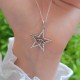 925 Sterling Silver Star Necklace - White Zircon