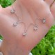 925 Sterling Silver Stars Necklace - White Zircon