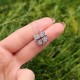 925 Sterling Silver Open flower Necklace - White Zircon