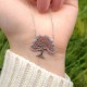 925 Sterling Silver Tree Necklace - White Zircon