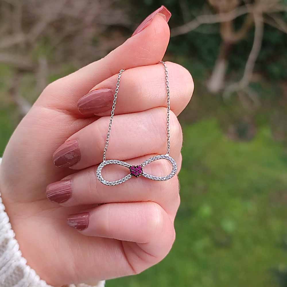 925 Sterling Silver Romantic Infinity Necklace