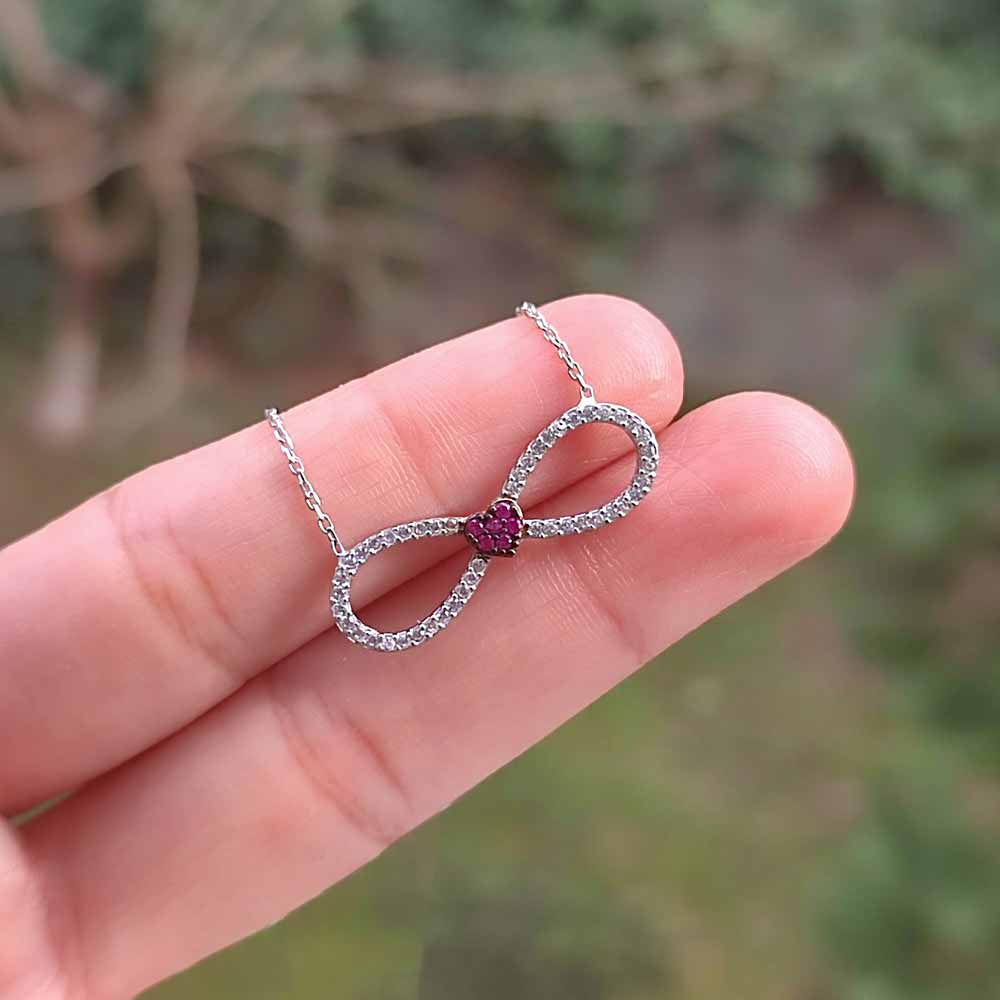 925 Sterling Silver Romantic Infinity Necklace