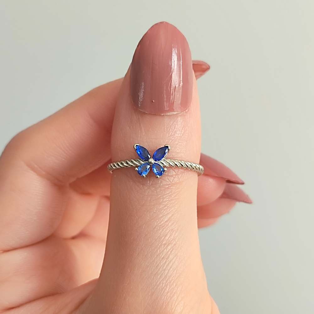 925 Sterling Silver Zircon Ring - Butterfly Ring