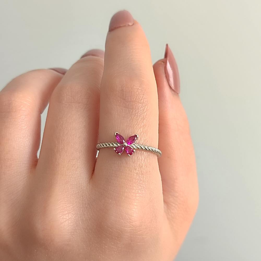 925 Sterling Silver Zircon Ring - Butterfly Ring