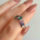 925 Sterling Silver Ring - Special Multi Colored Ring