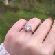 925 Sterling Silver White Zircon Ring - White Zircon