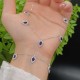 925 Sterling Silver Drops Set ( Pendant + Bracelet ) - Multi Colored Zircon